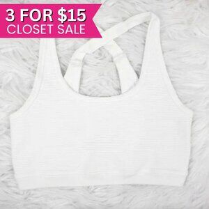 NUX White Sports Bra Women Size Small Athletic Bralette Athleisure Activewear
